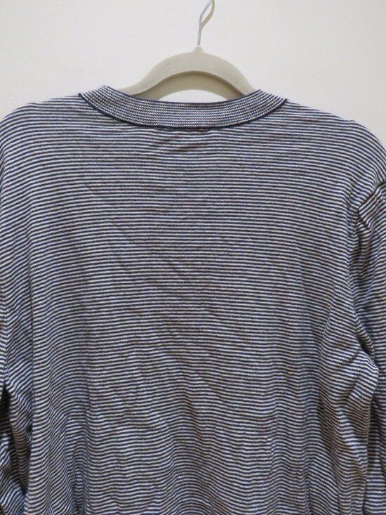 EVERLANE The Organic Cotton Slim Crew Sweater Micro Stripe XL Preppy Minimalist - Picture 9 of 13